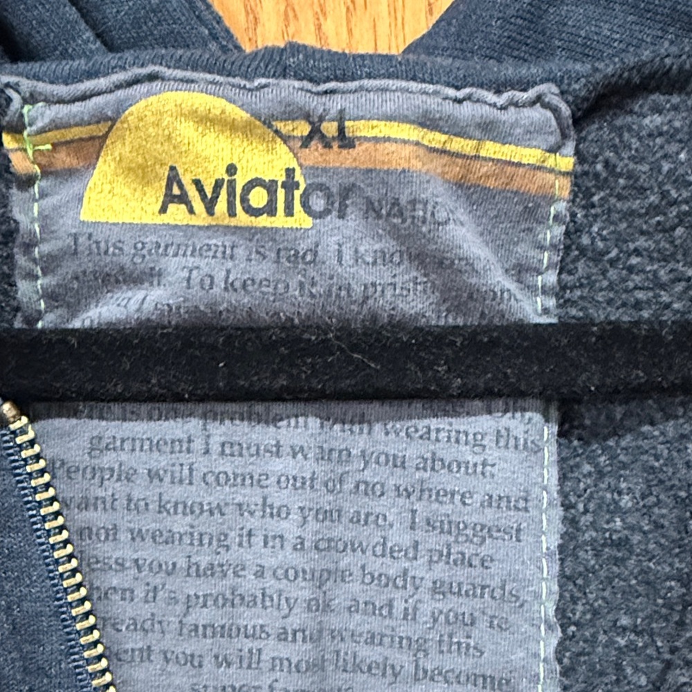 Aviator Nation Navy Hoodie with Rainbow Heart Patch - Picture 2 of 4